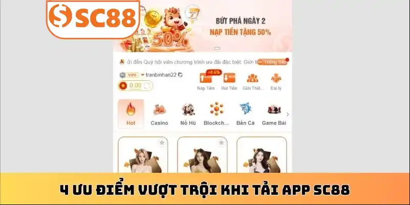 4 ưu điểm vượt trội khi tải app SC88