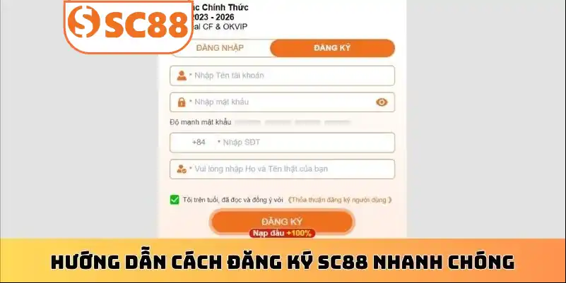 Hướng dẫn cách đăng ký SC88 nhanh chóng